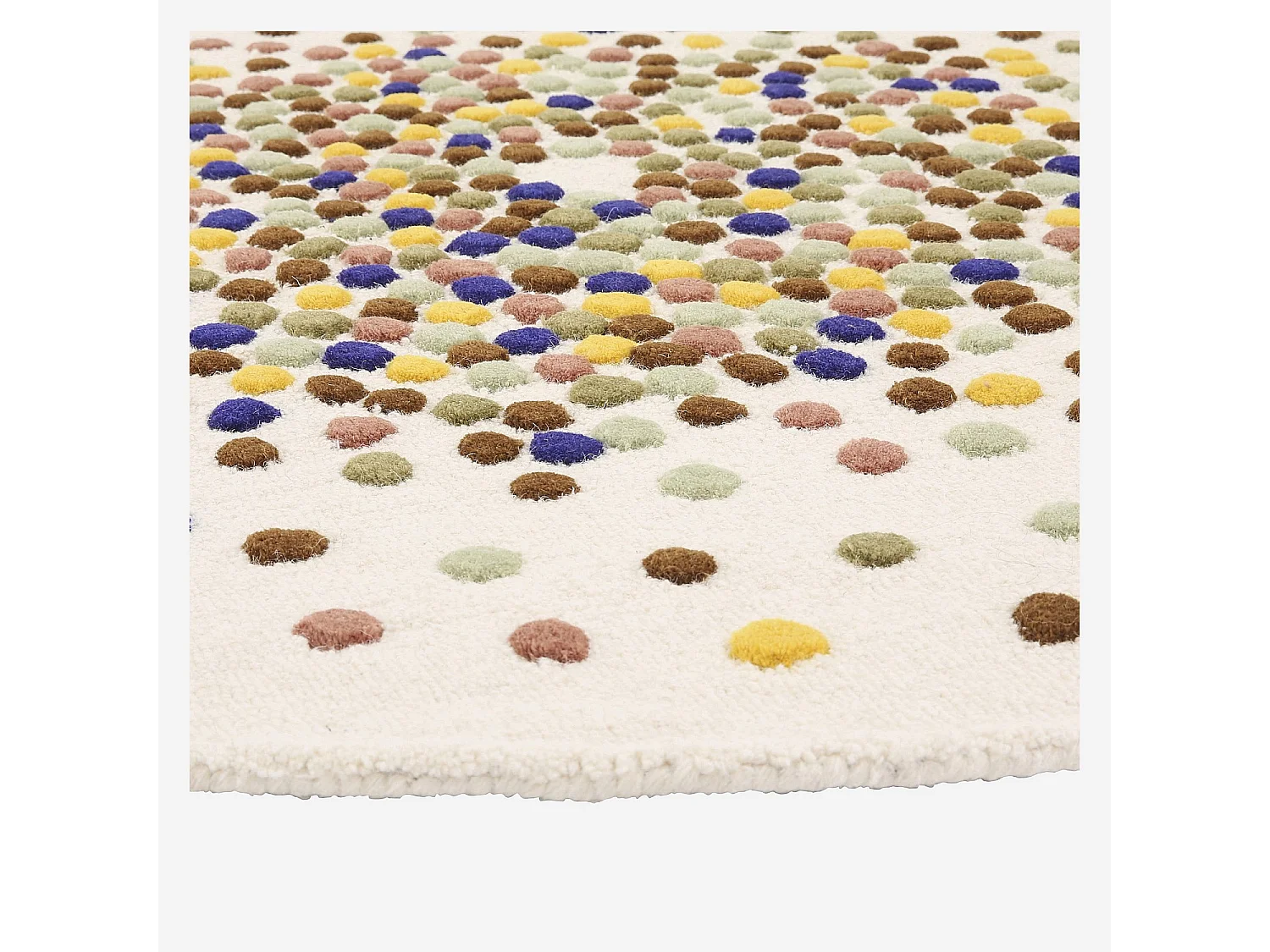 Habitat - Tapis rond tufté en laine - 150cm  - Beige et multicolore - Design by Floriane Jacques - Idylle