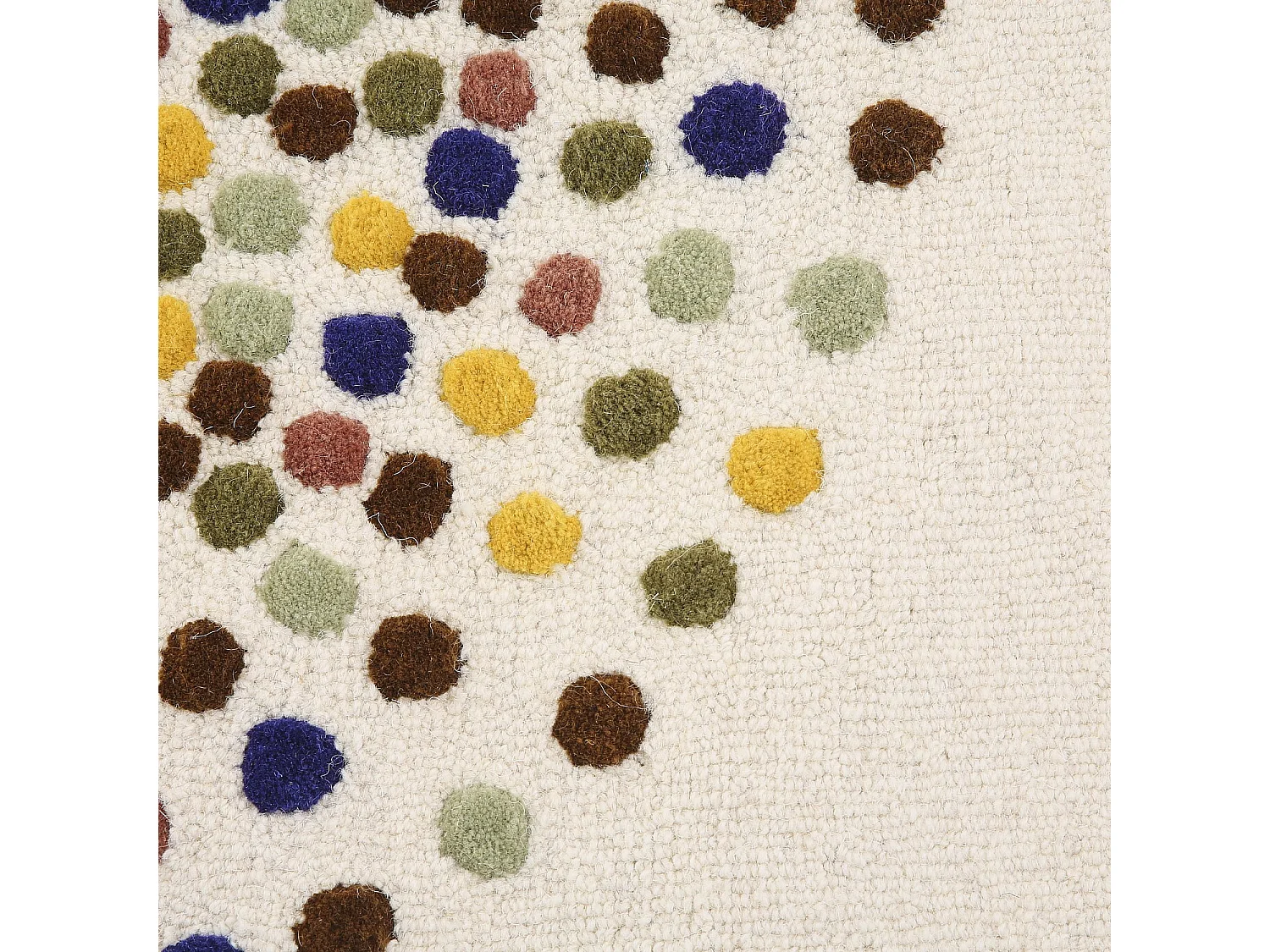 Habitat - Tapis rond tufté en laine - 150cm  - Beige et multicolore - Design by Floriane Jacques - Idylle