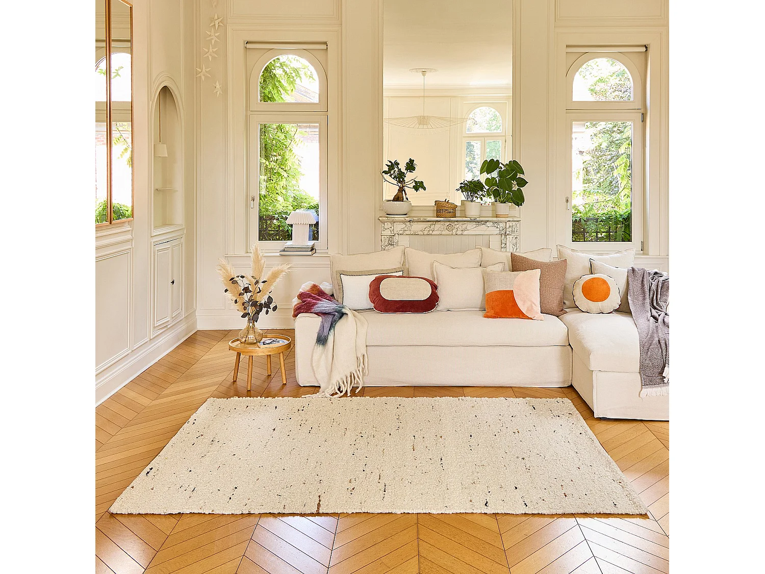 Habitat - Tapis tissé en laine - 160 x 230 cm - Beige - Benoite