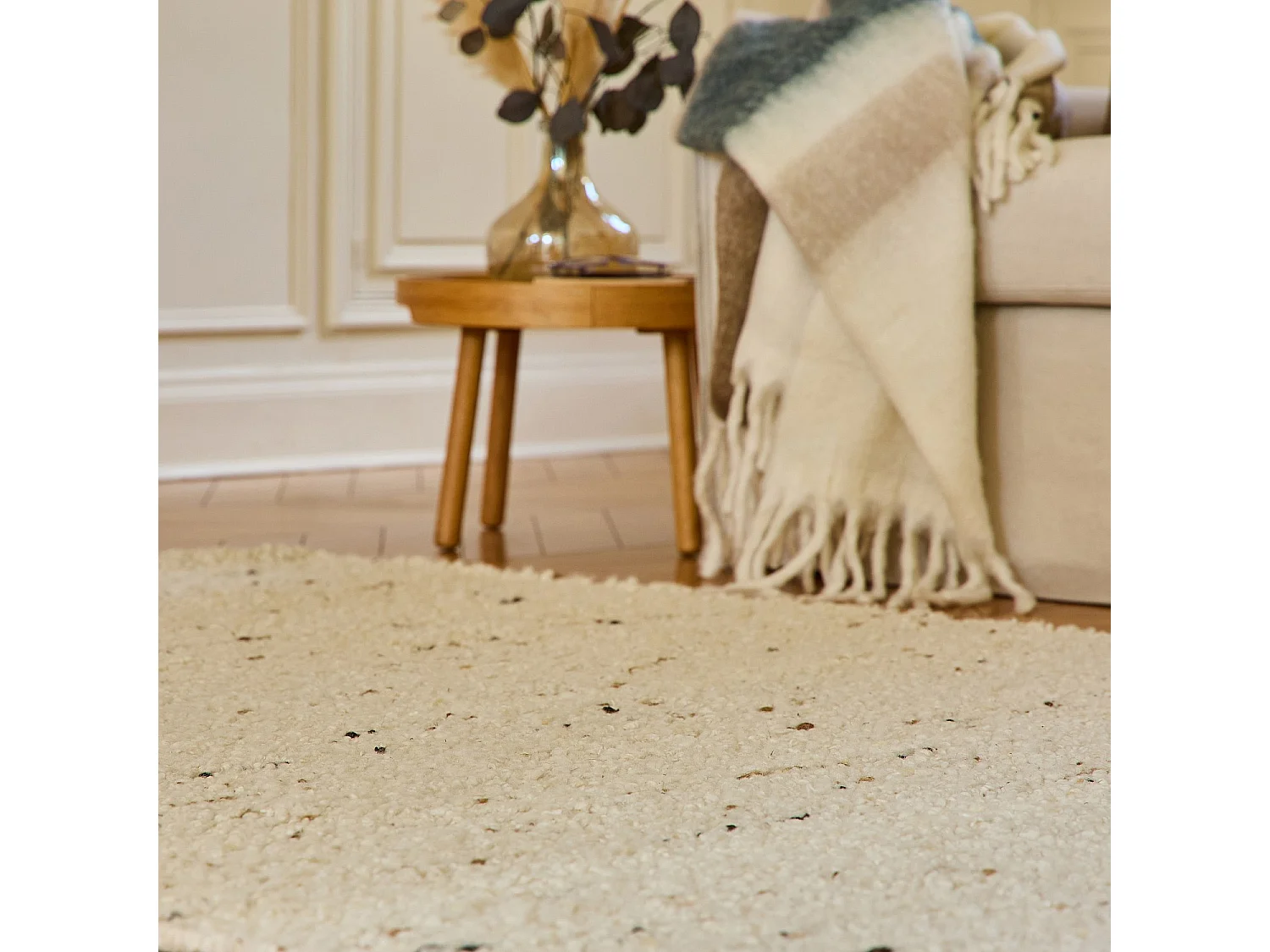 Habitat - Tapis tissé en laine - 160 x 230 cm - Beige - Benoite