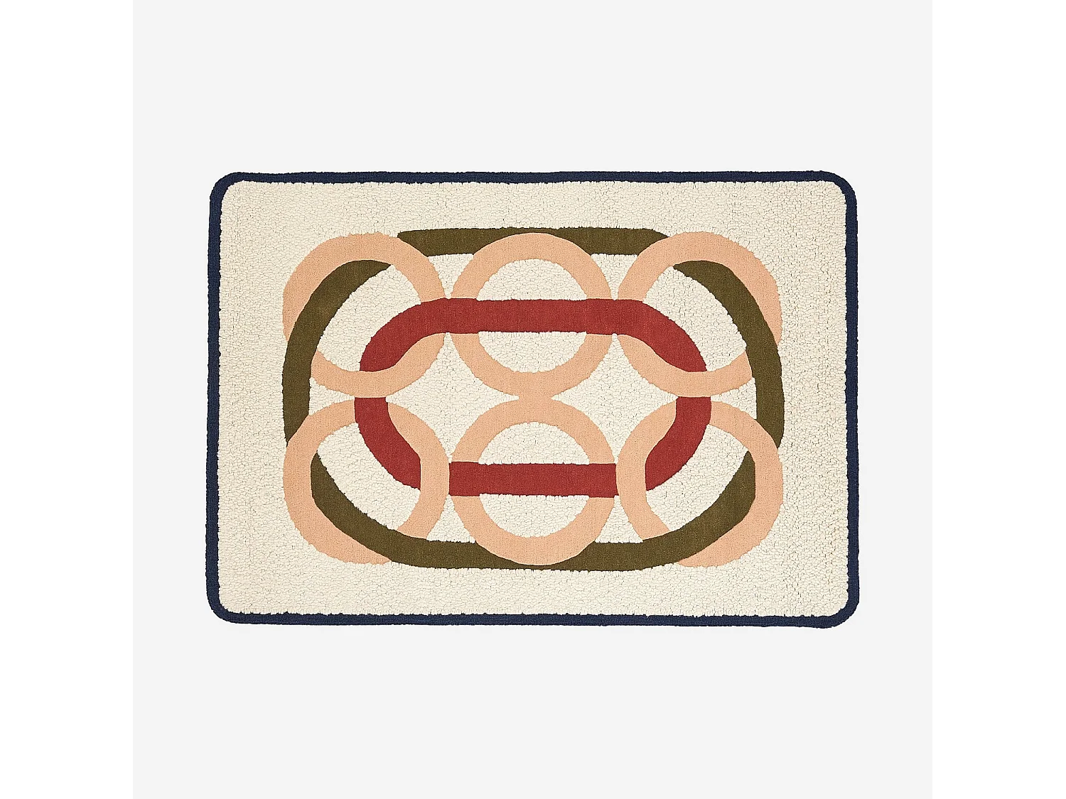 Habitat - Tapis tufté en laine et bouclette - 160 x 230 cm  - Ecru et Corail clair - Design by Floriane Jacques - Candice