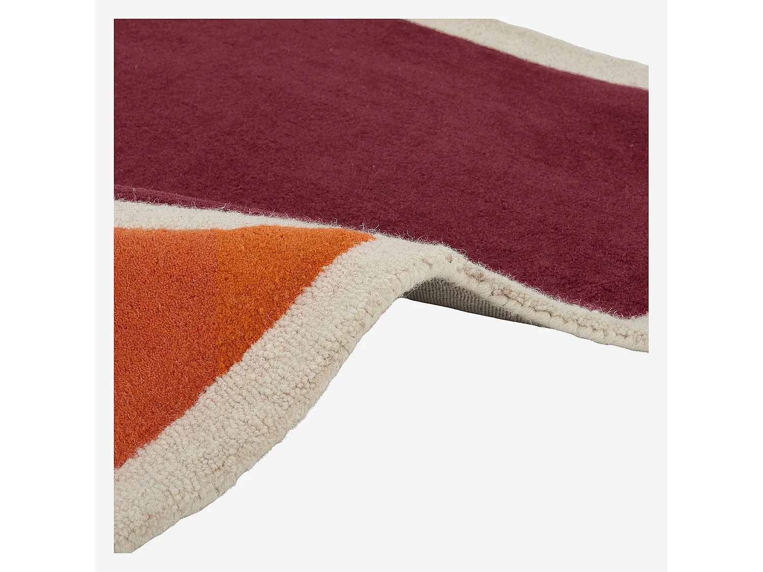 Habitat - Tapis tufté et bouclette en laine - 170 x 240 cm - Bordeaux et orange - Design by Floriane Jacques - Beryl