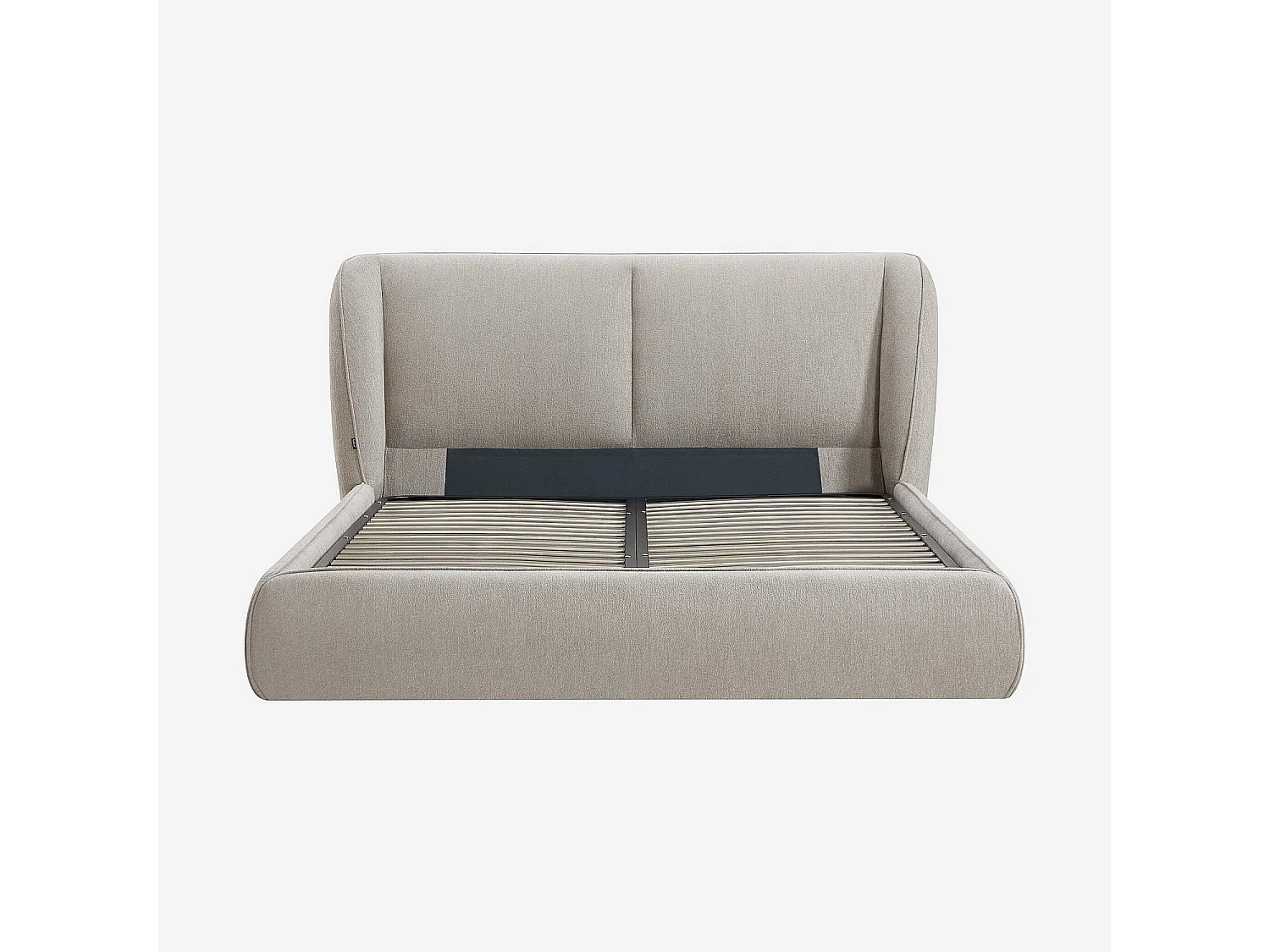 Lit coffre 160 x 200 cm en tissu bouclette courte - Taupe