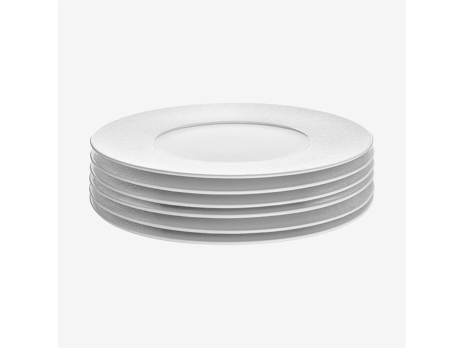 Lot de 6 assiettes à dessert en porcelaine - 23,5 cm - Blanc