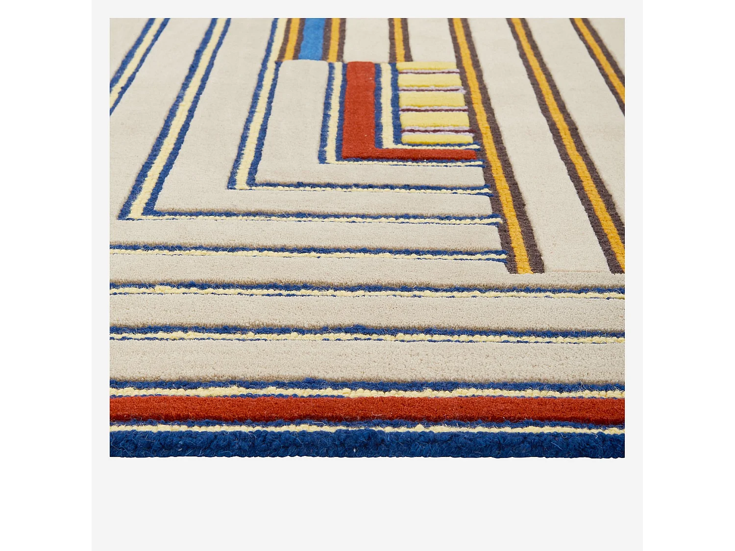 Habitat - Tapis en laine - 130 x 190 cm - Beige - Design by Constance Frapolli - Galon