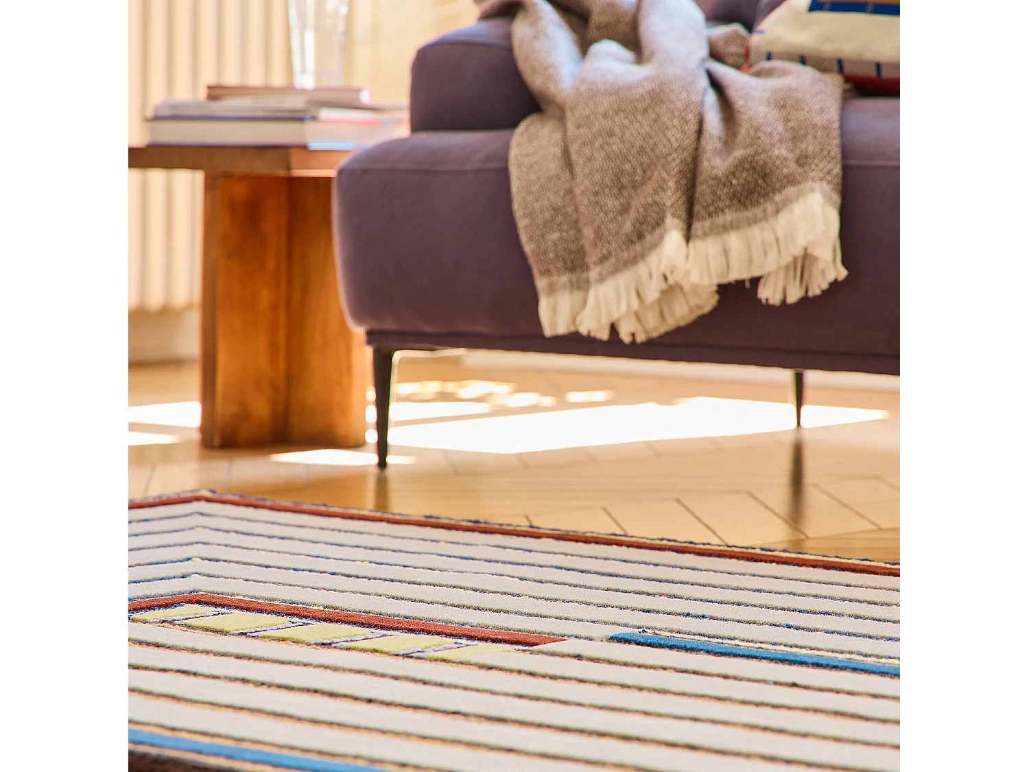 Habitat - Tapis en laine - 130 x 190 cm - Beige - Design by Constance Frapolli - Galon