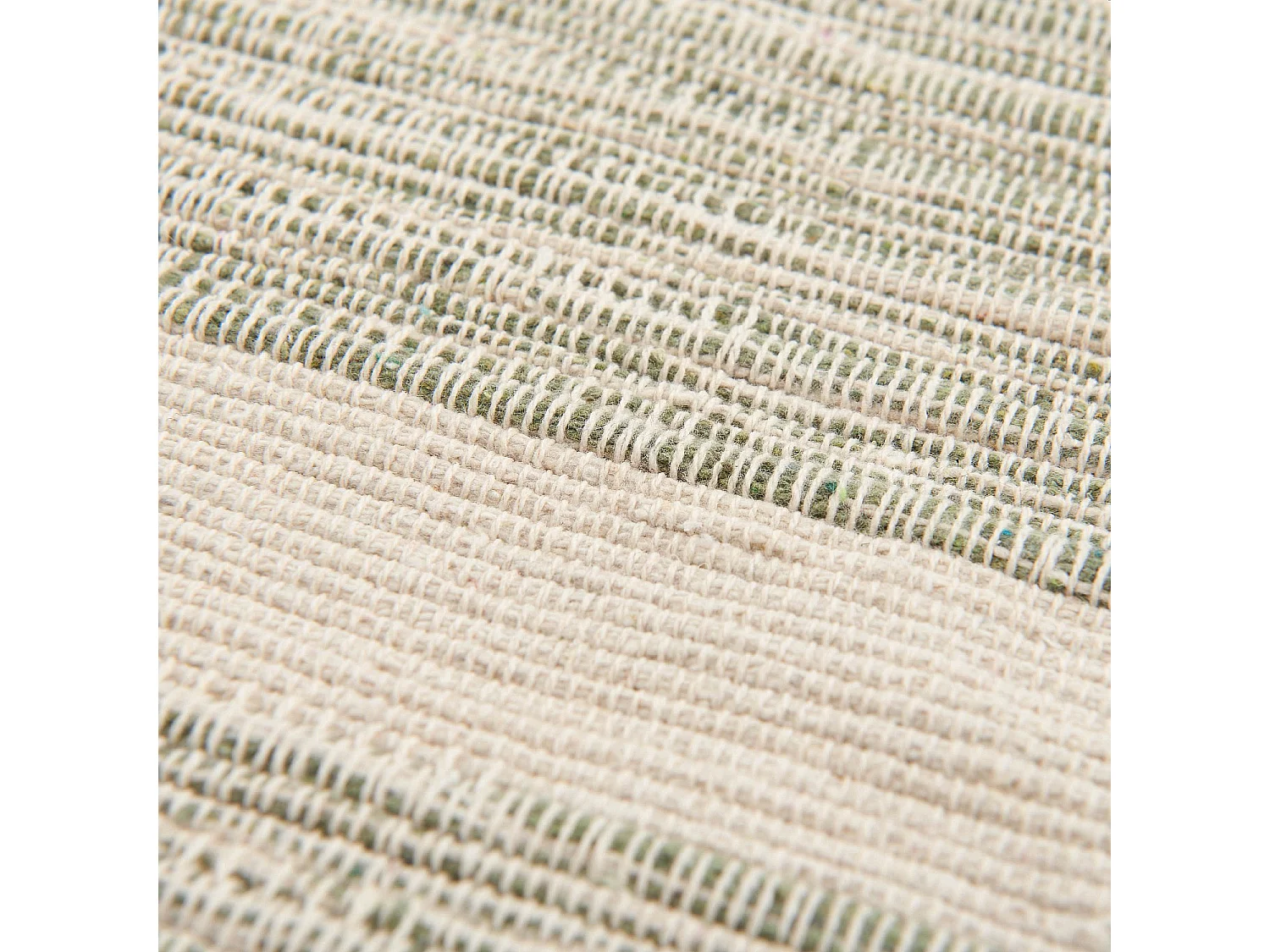 Habitat - Tapis tissé en coton recyclé - 160 x 230 cm - Motifs à rayures - Anis - Clarence