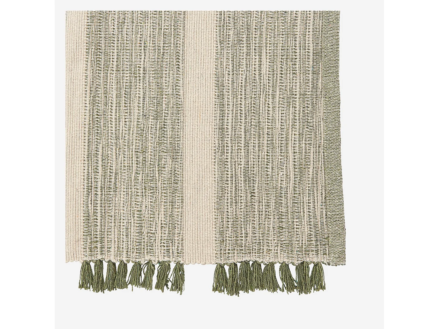 Habitat - Tapis tissé en coton recyclé - 160 x 230 cm - Motifs à rayures - Anis - Clarence