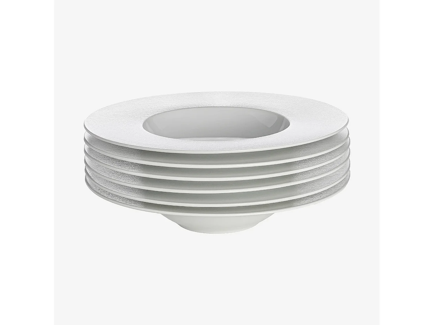Lot de 6 assiettes creuses en porcelaine - 23 cm - Blanc