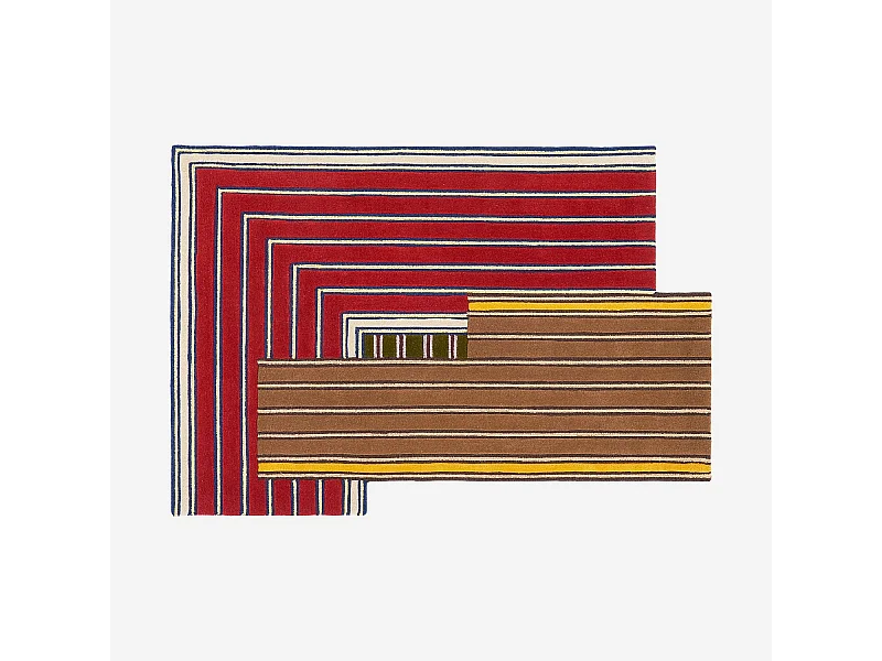 Habitat - Tapis en laine - 130 x 190 cm - Rouge - Design by Constance Frapolli - Galon