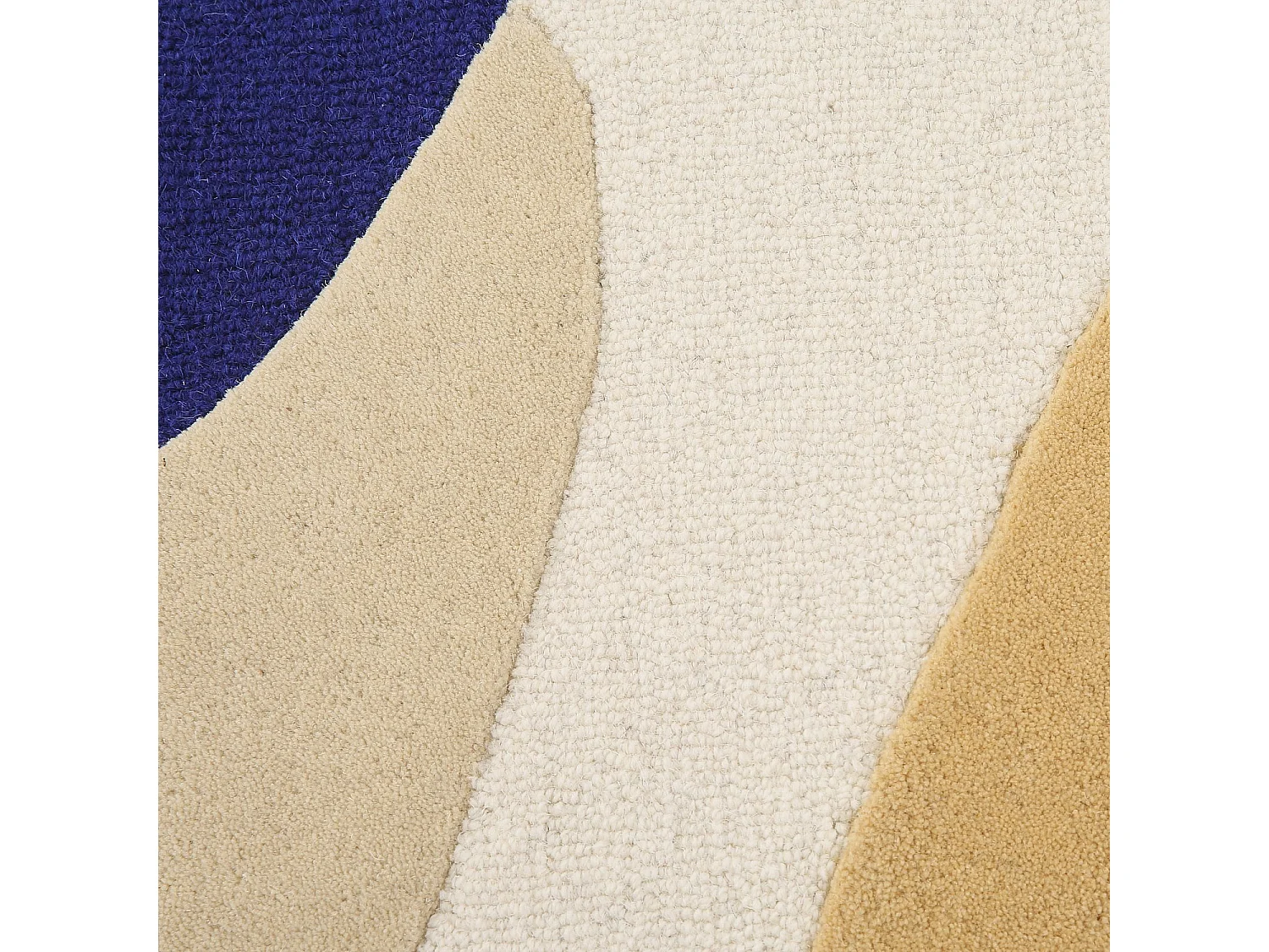 Habitat - Tapis tufté en laine - 170 x 240 cm - Beige, vert kaki et bleu roi - Design by Floriane Jacques - Aubin