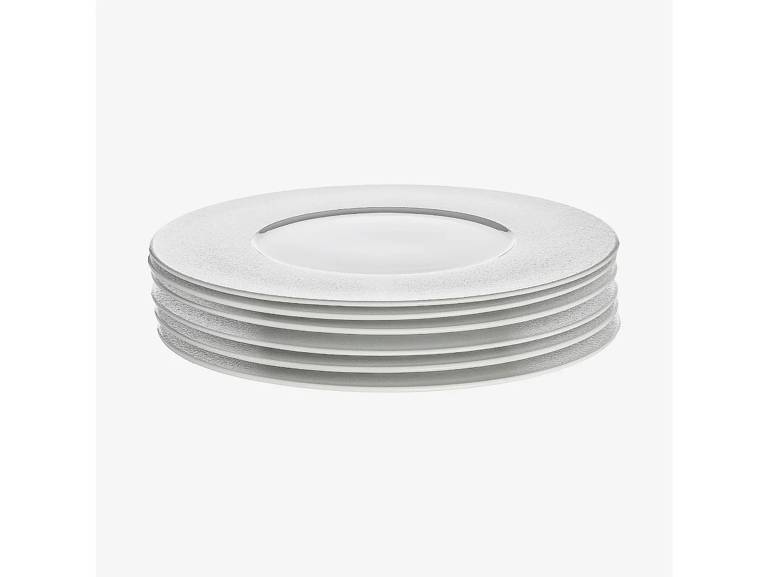 Lot de 6 assiettes plates en porcelaine - 27 cm - Blanc