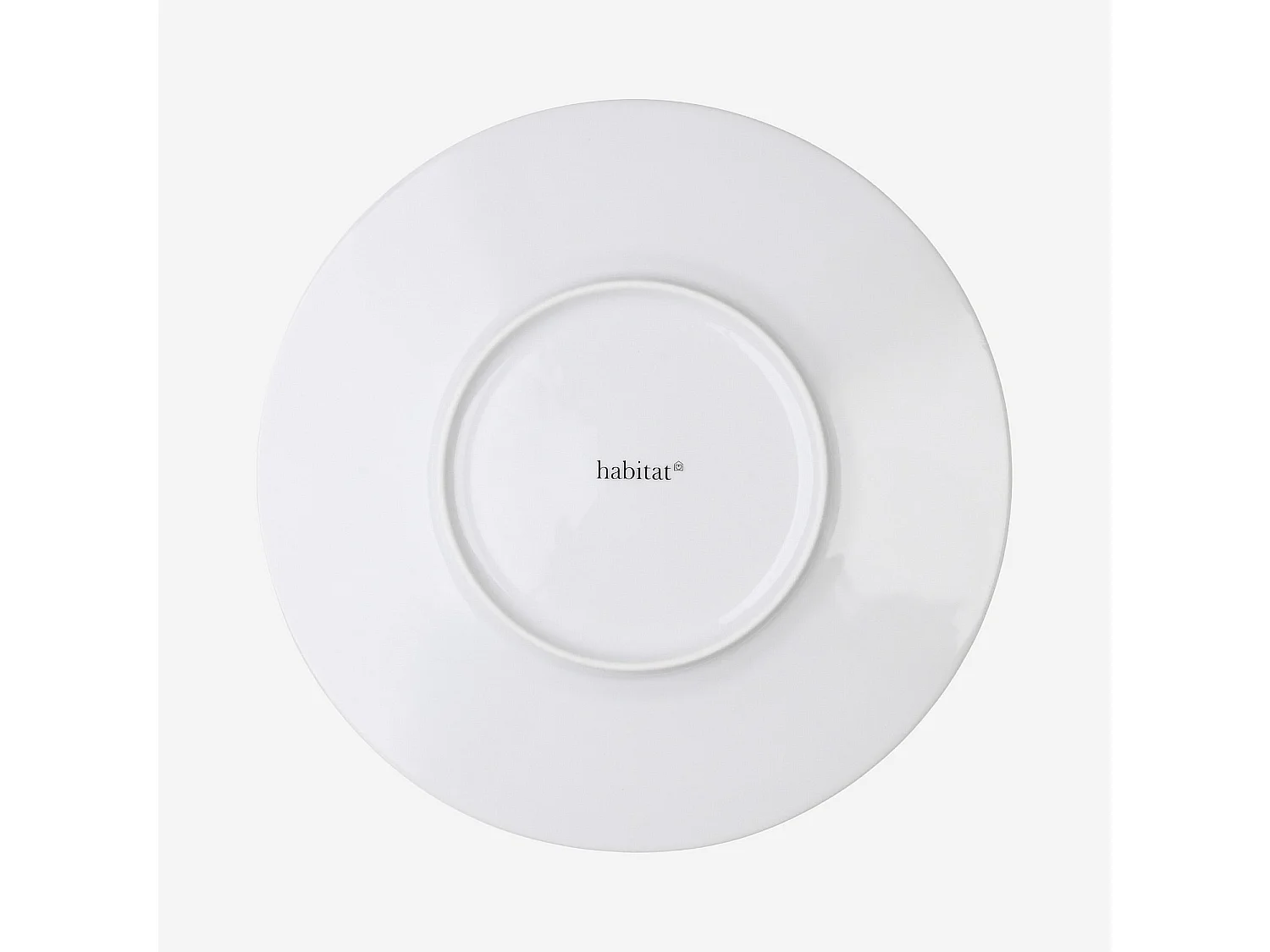 Lot de 6 assiettes plates en porcelaine - 27 cm - Blanc