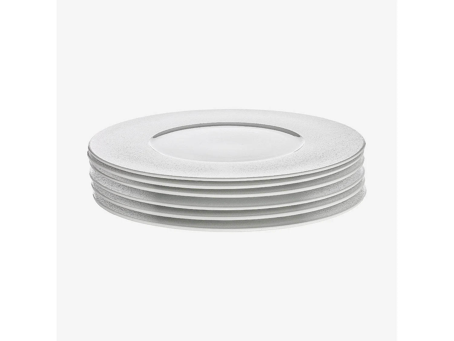 Lot de 6 assiettes plates en porcelaine - 27 cm - Blanc
