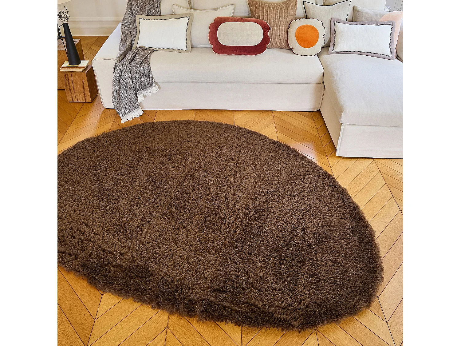 Habitat - Tapis finition fourrure - 160 x 230 cm - Brun - Cazimir