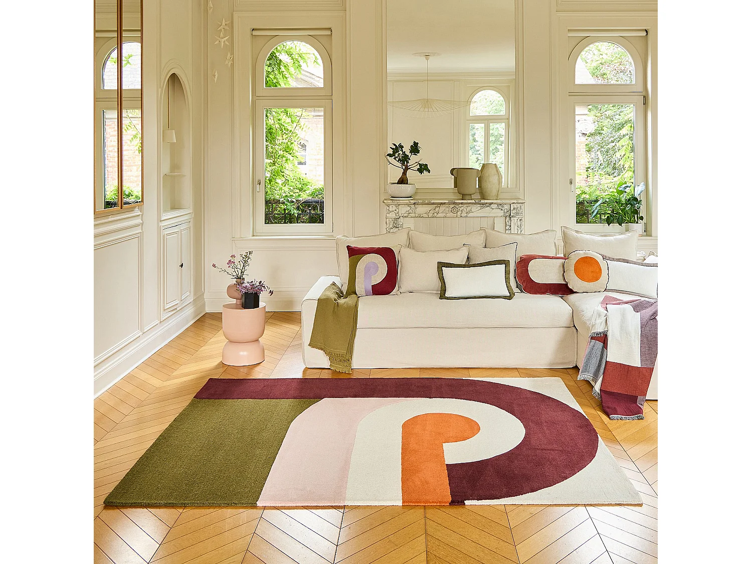 Habitat - Tapis tufté et bouclette en laine - 170 x 240 cm - Bronze et bordeaux - Design by Floriane Jacques - Bonnie