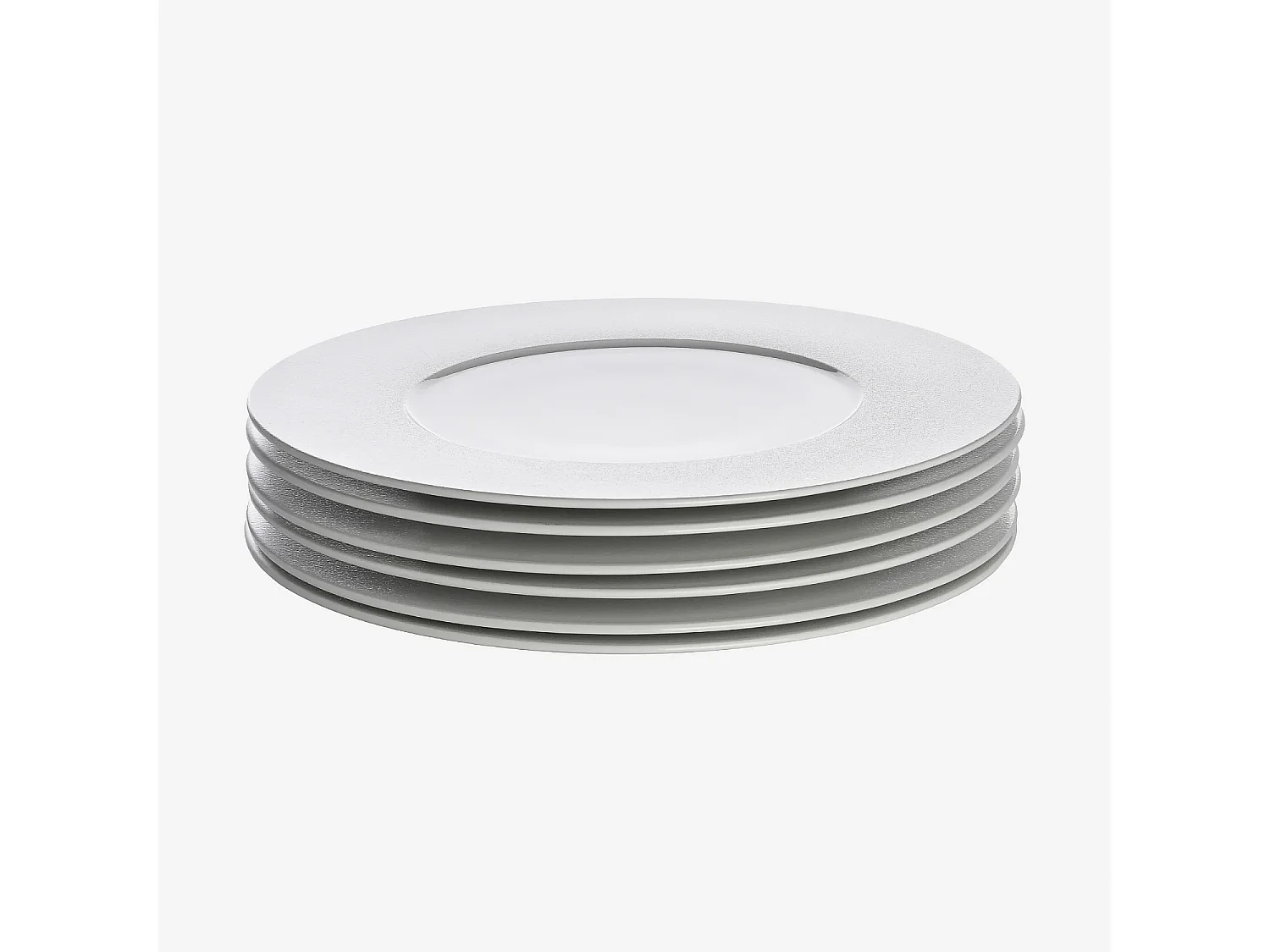 Lot de 6 grandes assiettes plates en porcelaine - 29 cm - Blanc