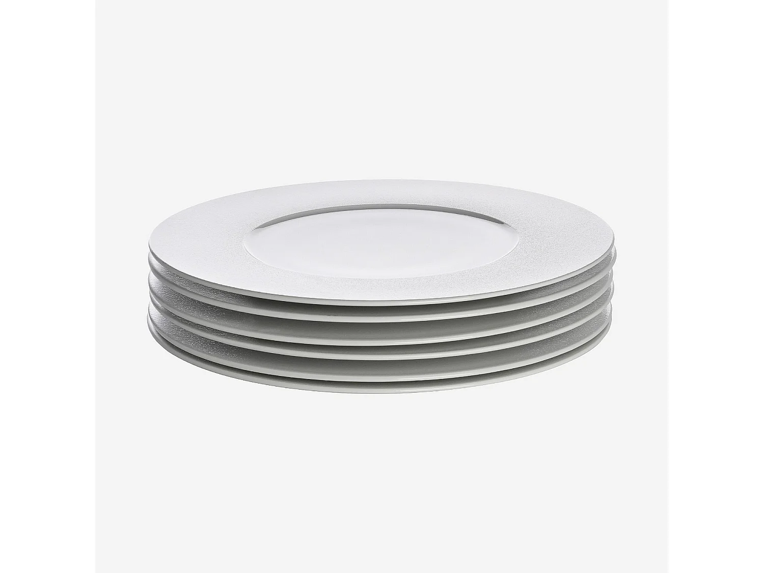 Lot de 6 grandes assiettes plates en porcelaine - 29 cm - Blanc