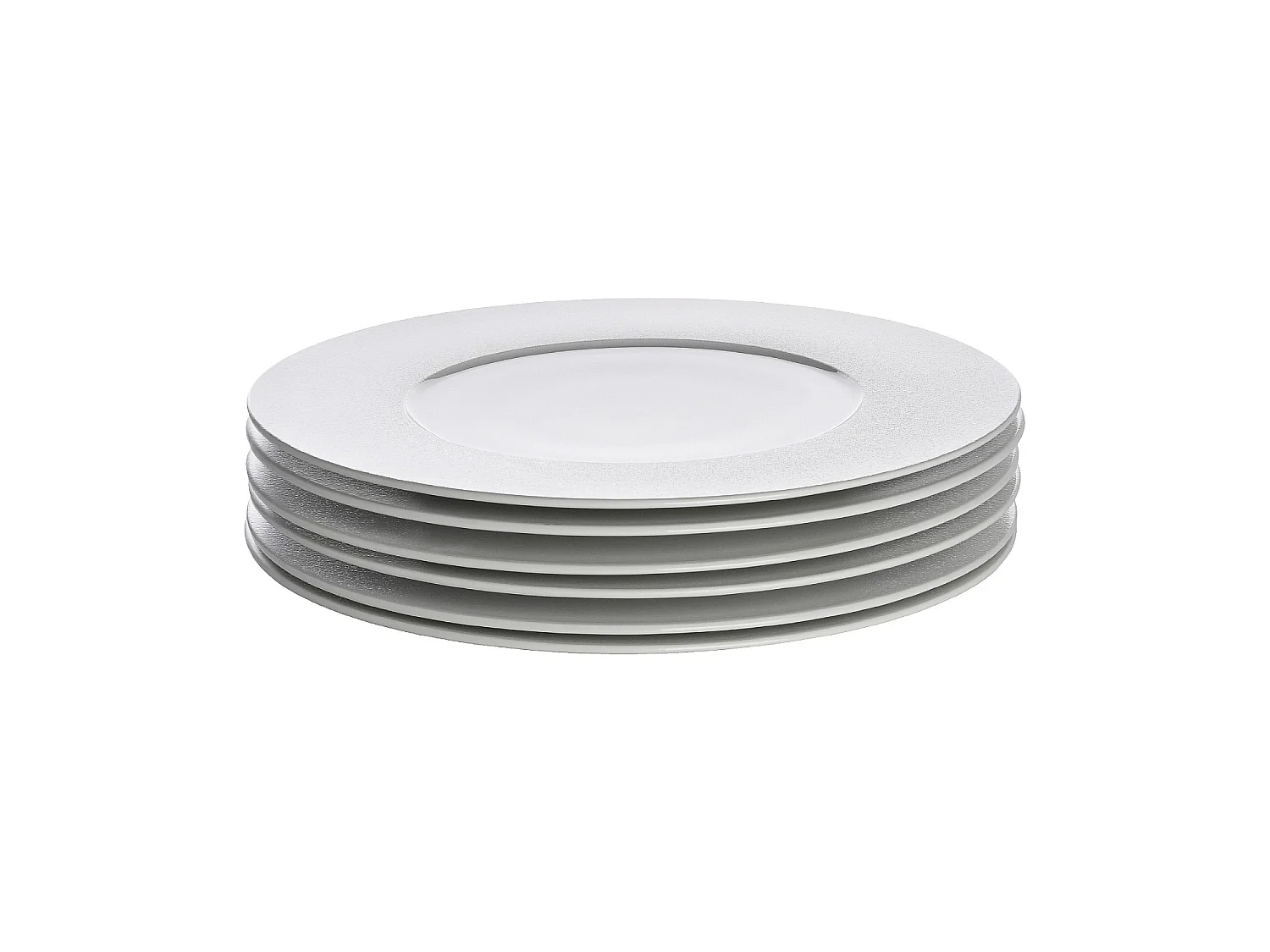 Habitat - Lot de 6 grandes assiettes plates en porcelaine - 29 cm - Blanc - Solene