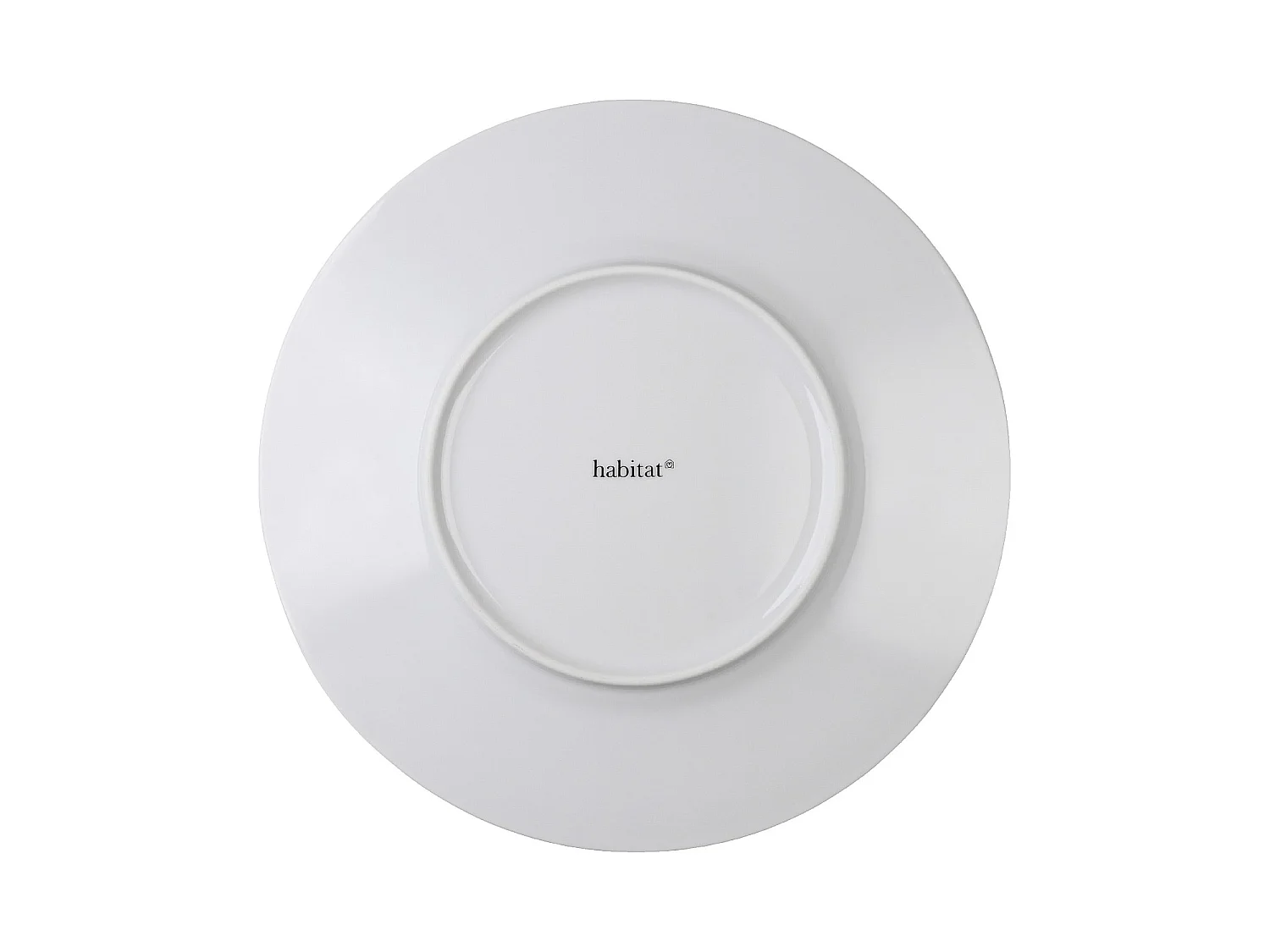 Habitat - Lot de 6 grandes assiettes plates en porcelaine - 29 cm - Blanc - Solene