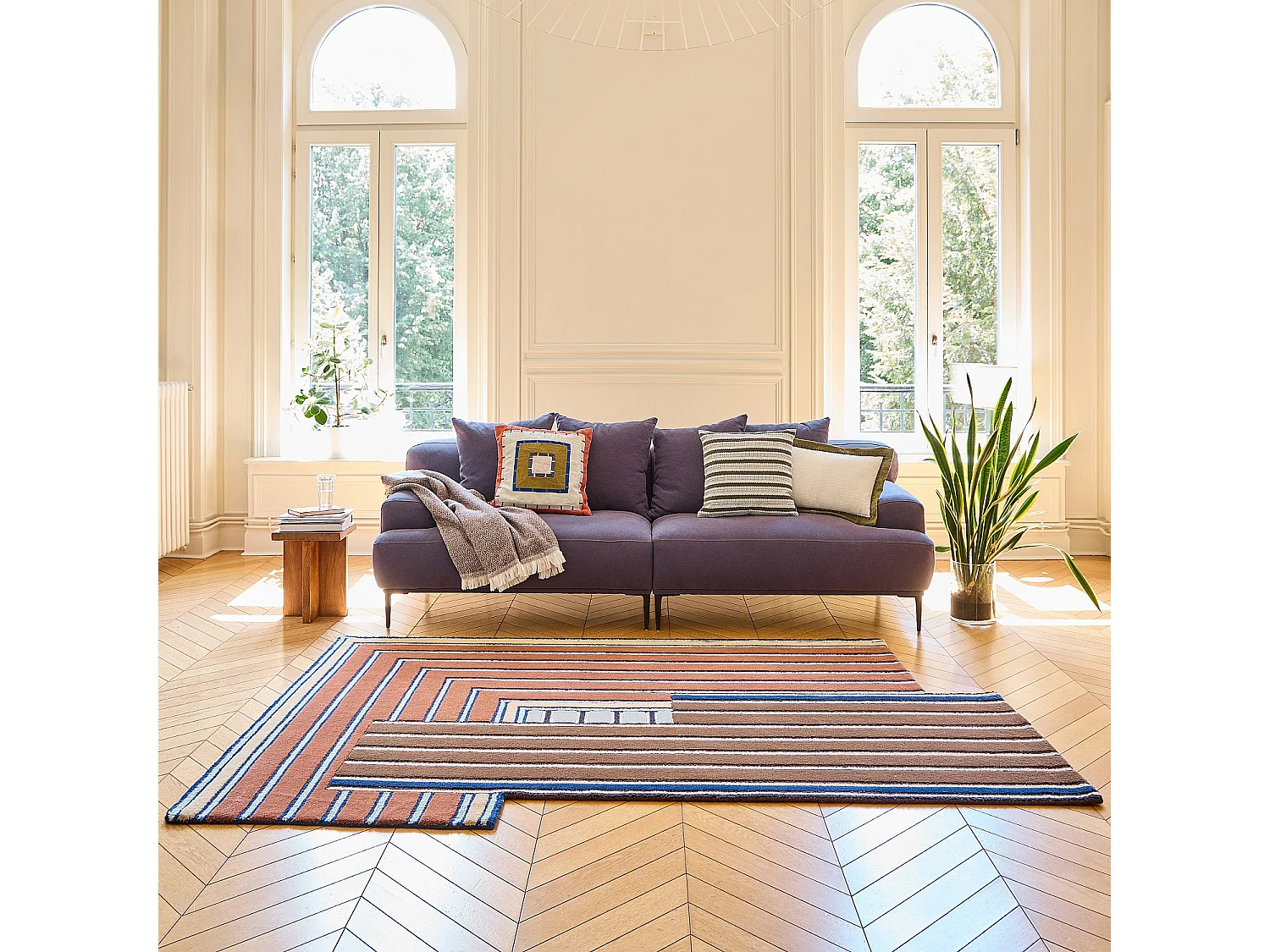 Habitat - Tapis en laine - 165 x 240 cm - Brun - Design by Constance Frapolli - Galon