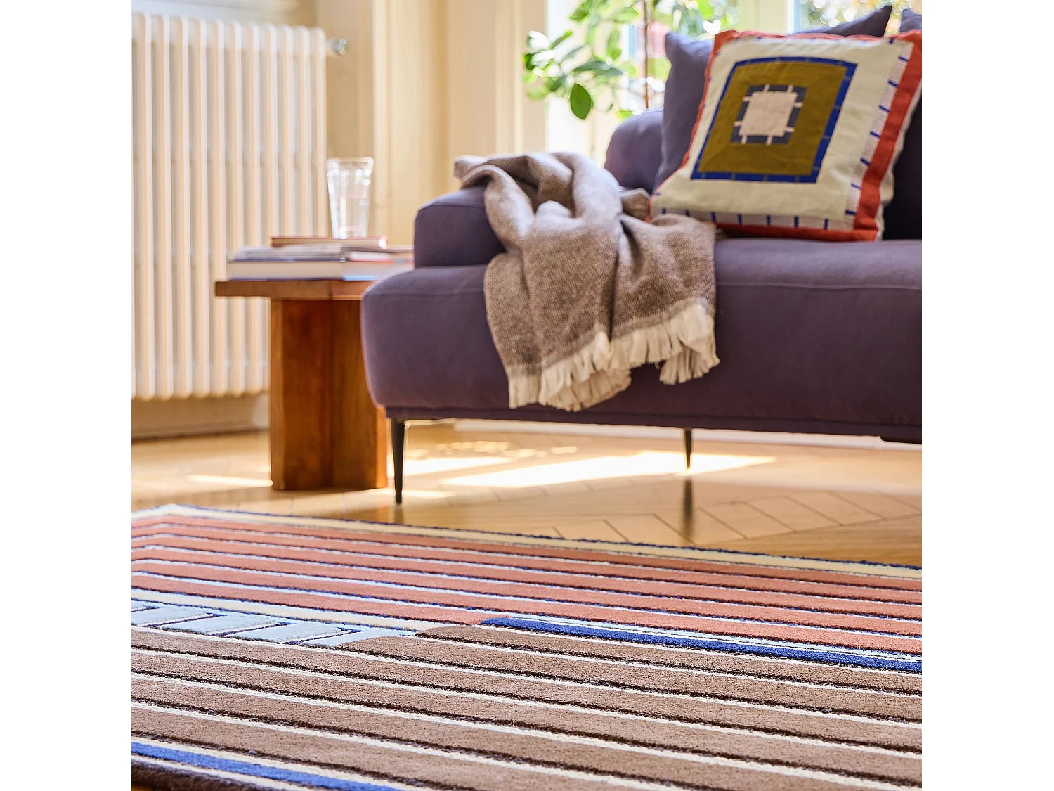 Habitat - Tapis en laine - 165 x 240 cm - Brun - Design by Constance Frapolli - Galon