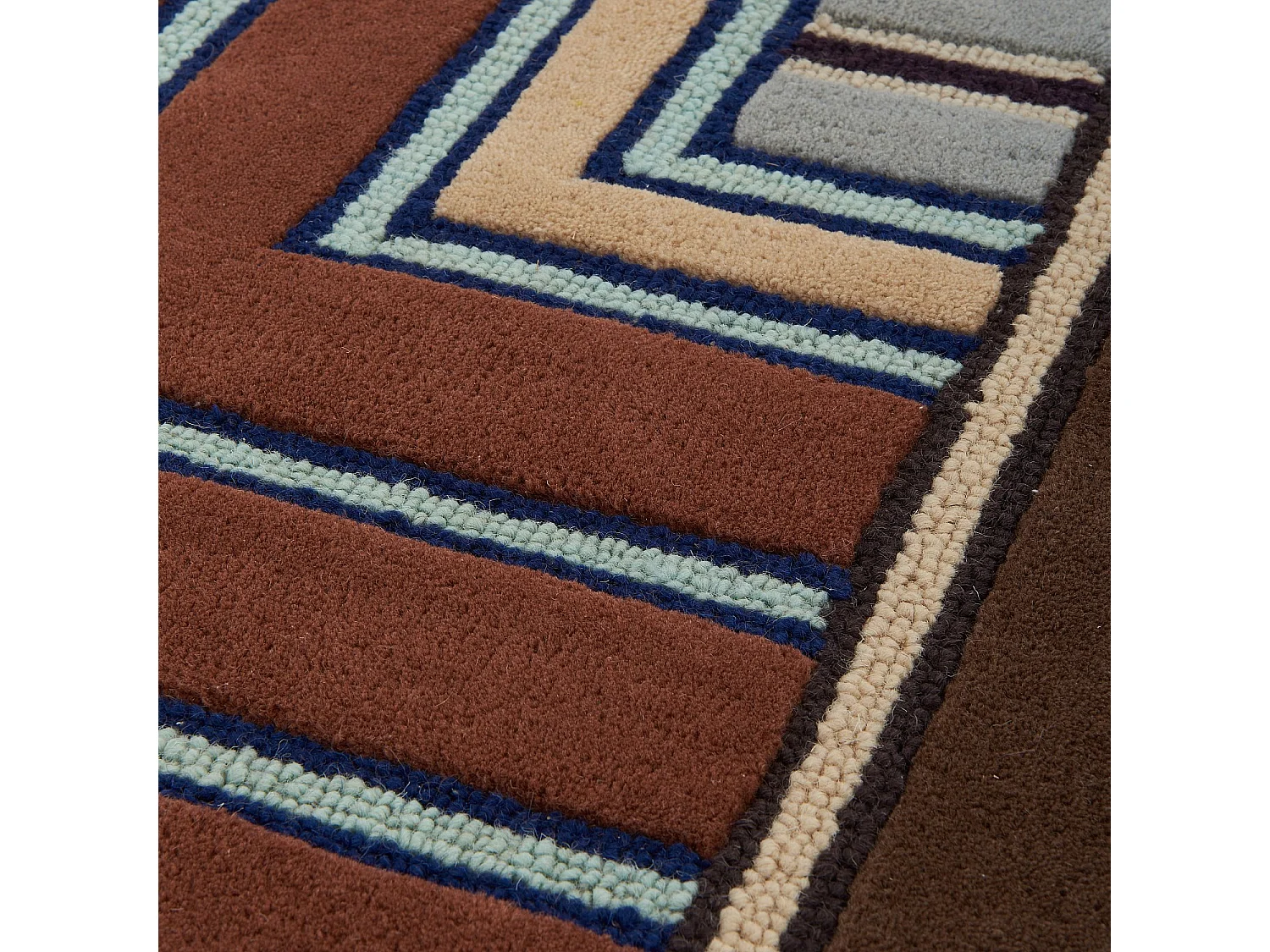 Habitat - Tapis en laine - 165 x 240 cm - Brun - Design by Constance Frapolli - Galon