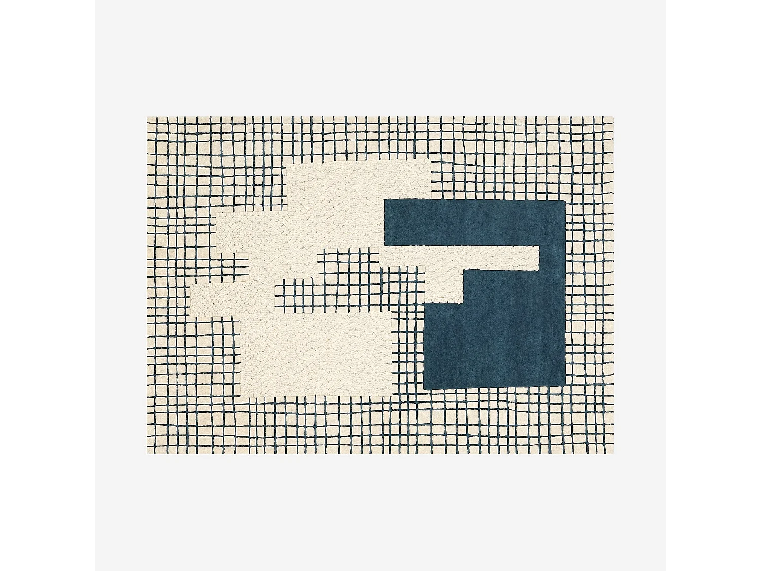 Habitat - Tapis en laine - 170 x 240 cm - Bleu canard - Design by Floriane Jacques - Gloria