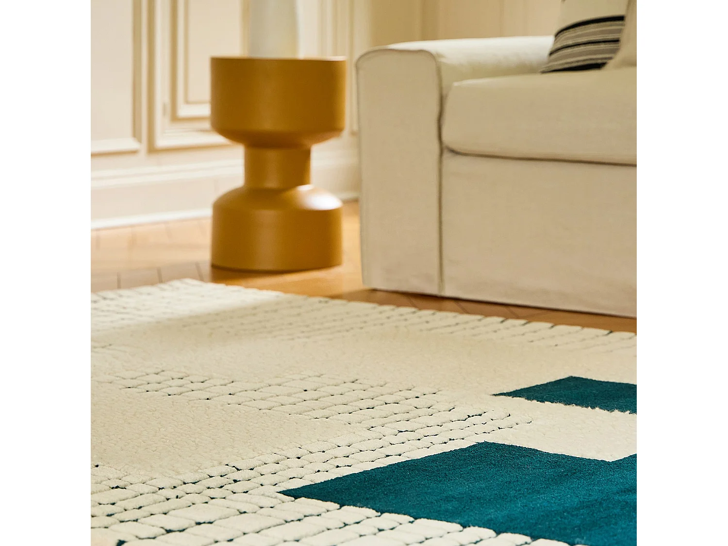 Habitat - Tapis en laine - 170 x 240 cm - Bleu canard - Design by Floriane Jacques - Gloria