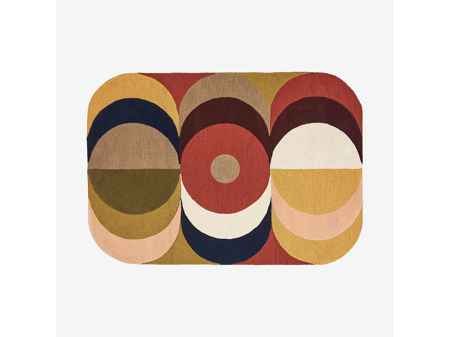 Tapis tufté et bouclette en laine - 160 x 230 cm  - Rosé - Design by Floriane Jacques