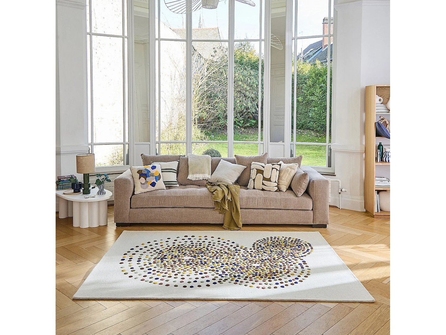 Habitat - Tapis tufté en laine - 120 x 170 cm - Beige et multicolore - Design by Floriane Jacques - Idylle