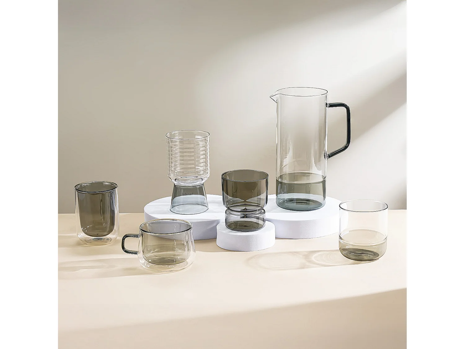 Carafe en verre - 1L - Gris