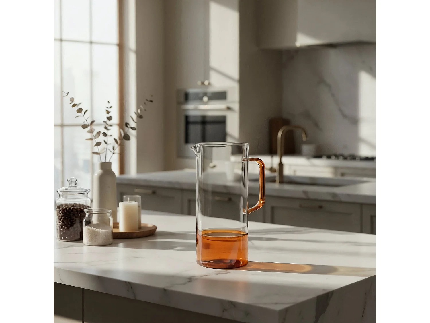 Carafe en verre - 1L - Orange