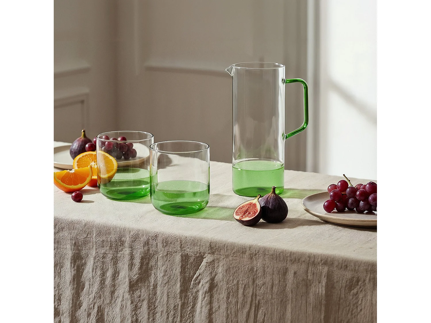 Carafe en verre - 1L - Vert