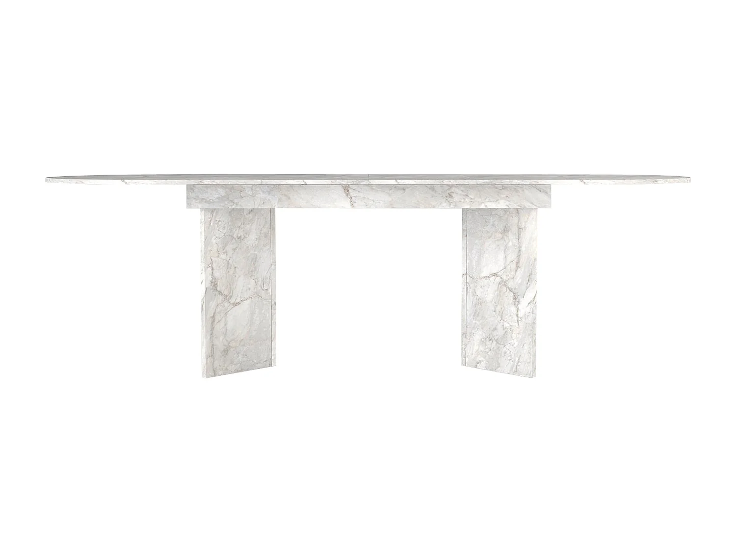 Table à manger extensible 6 à 10 personnes - Effet marbre blanc - TOPANIA