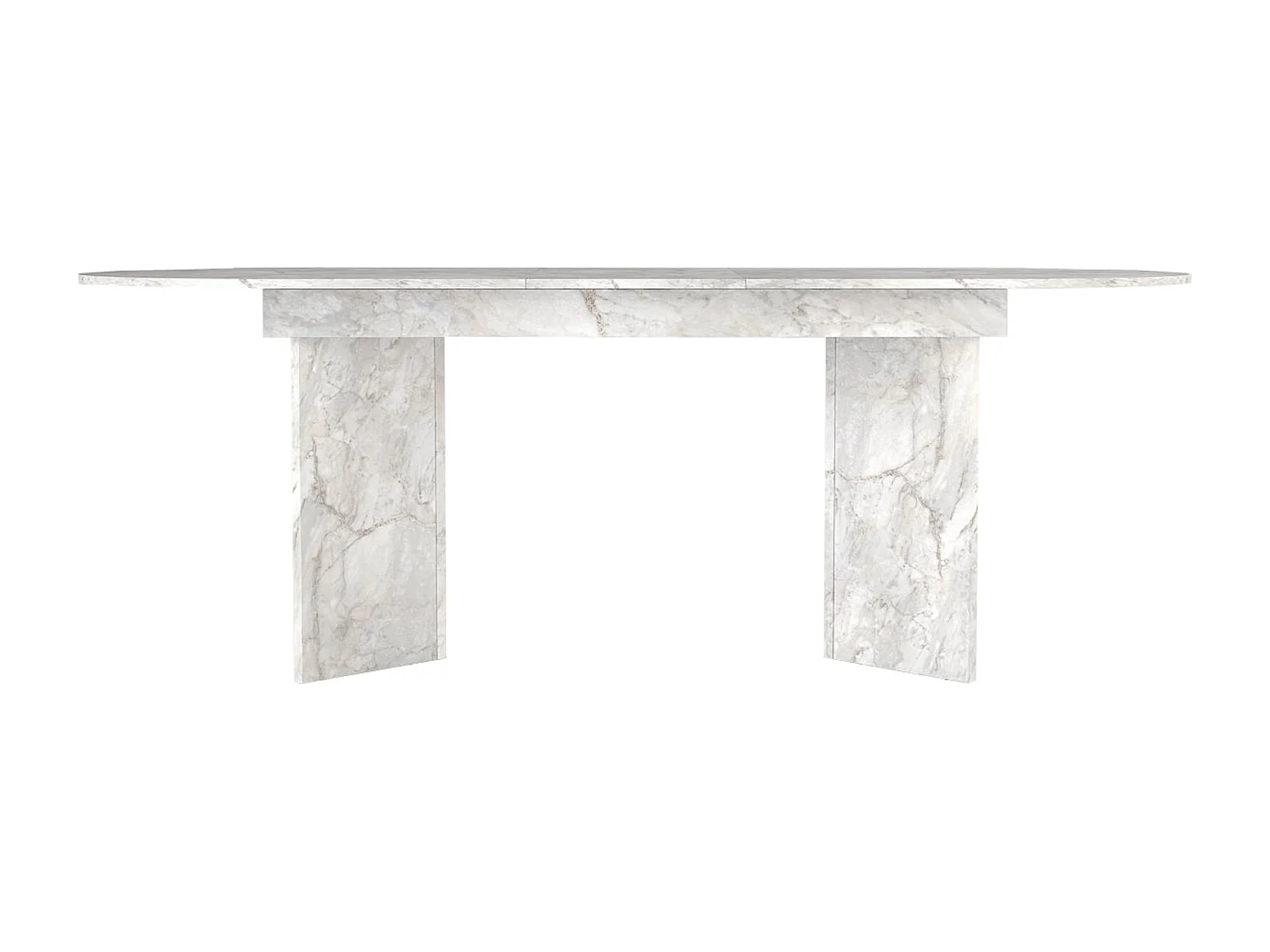 Table à manger extensible 6 à 10 personnes - Effet marbre blanc - TOPANIA
