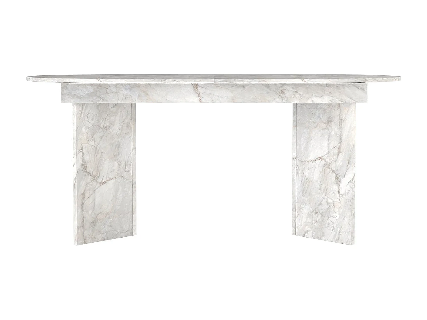 Table à manger extensible 6 à 10 personnes - Effet marbre blanc - TOPANIA