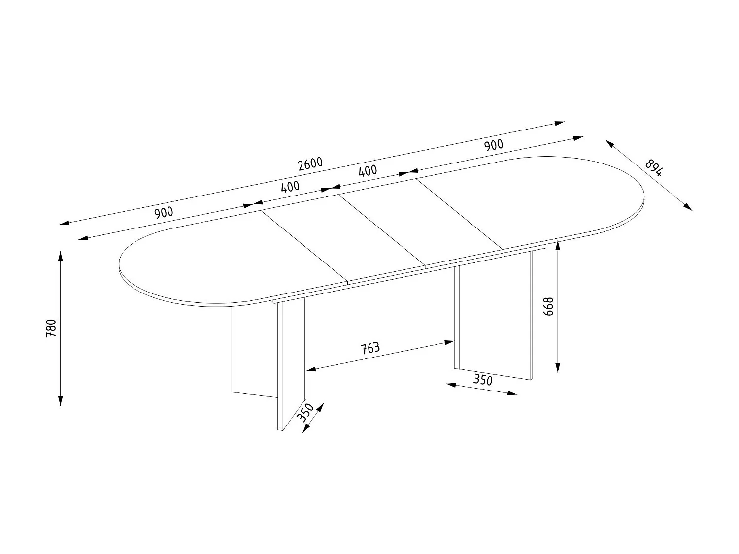 Table à manger extensible 6 à 10 personnes - Noir - TOPANIA