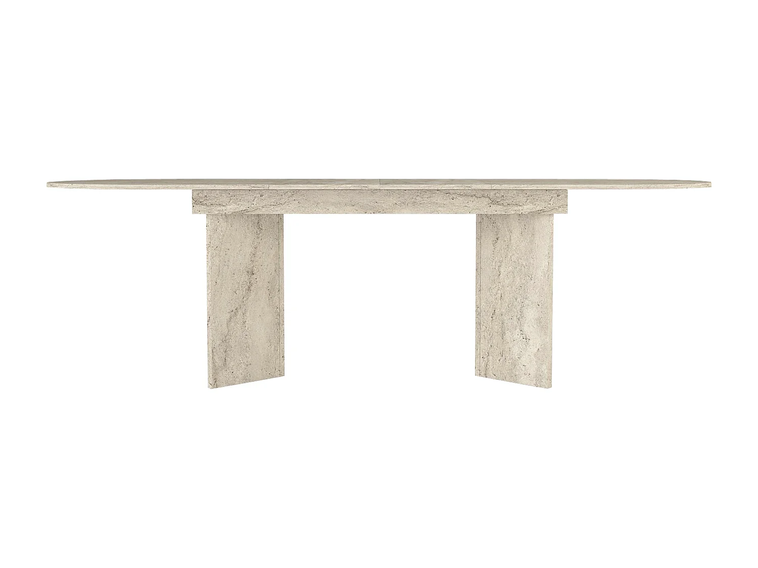Table à manger extensible 6 à 10 personnes - Effet travertin beige - TOPANIA