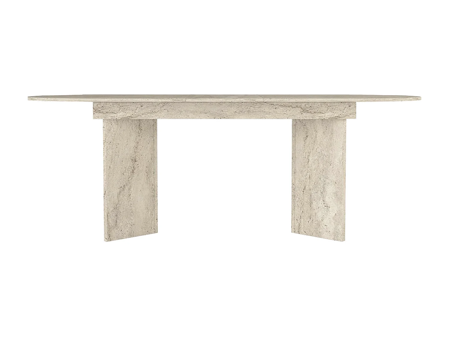Table à manger extensible 6 à 10 personnes - Effet travertin beige - TOPANIA