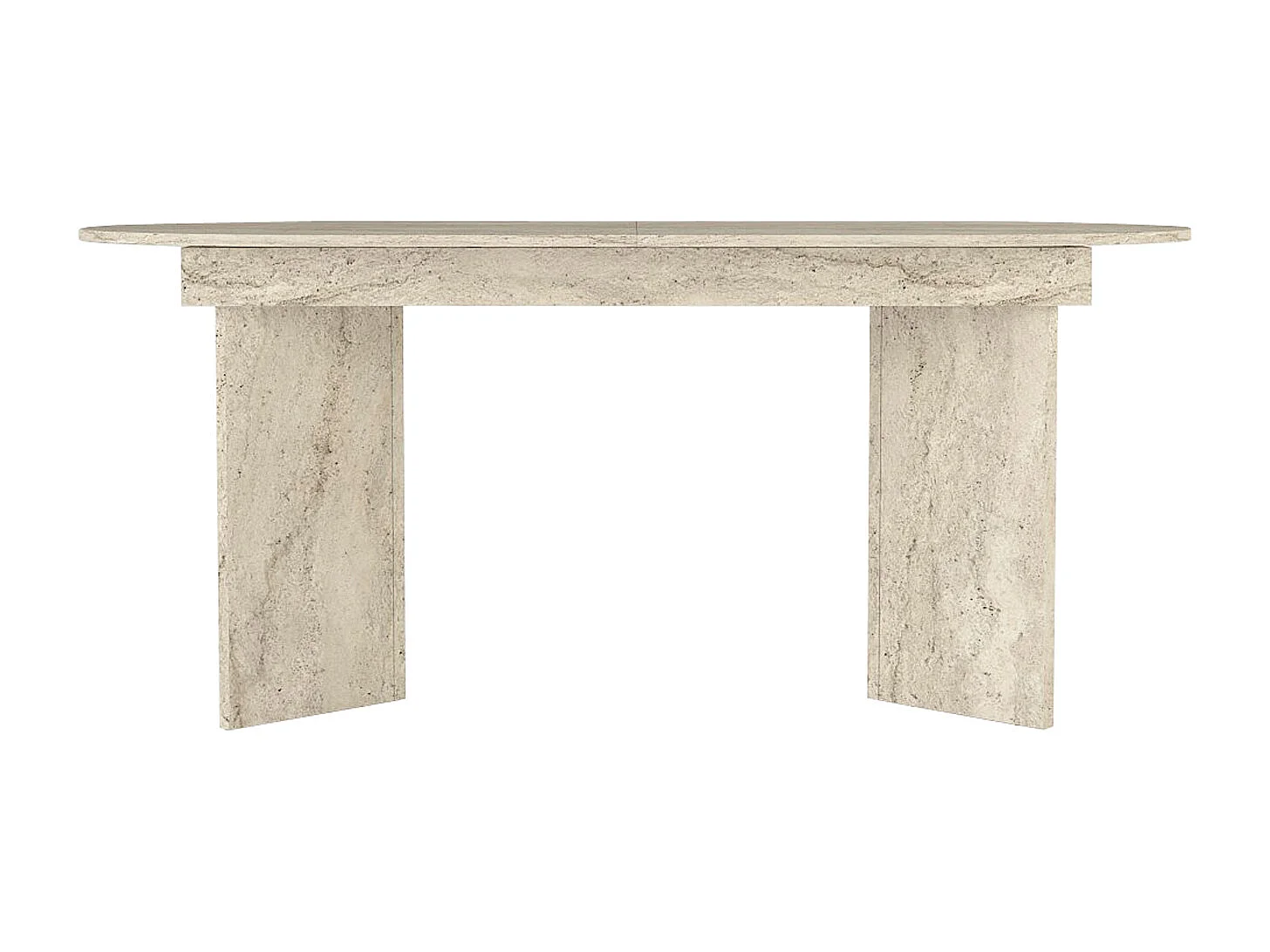 Table à manger extensible 6 à 10 personnes - Effet travertin beige - TOPANIA