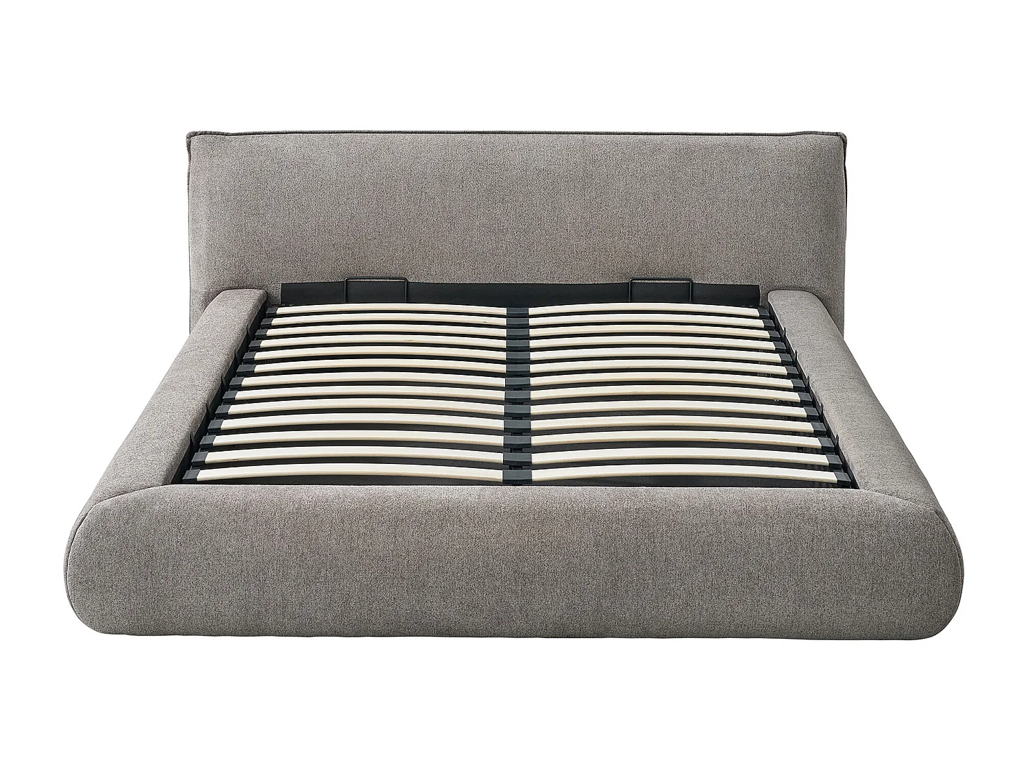 Lit coffre 160 x 200 cm - Tissu - Taupe - MIRSIO