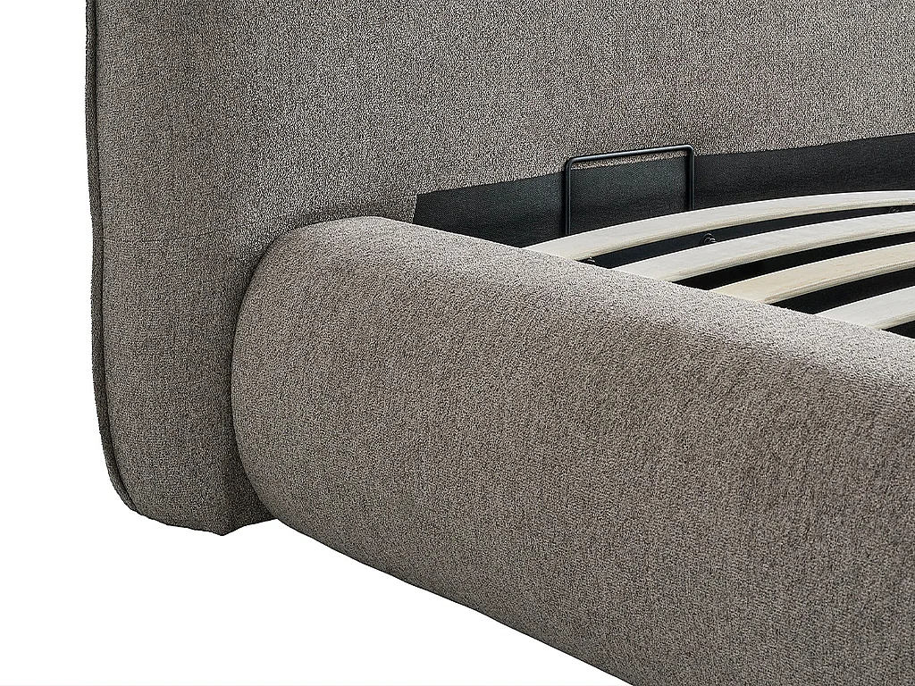 Lit coffre 160 x 200 cm - Tissu - Taupe - MIRSIO