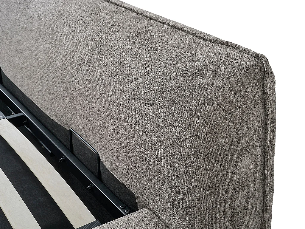 Lit coffre 160 x 200 cm - Tissu - Taupe - MIRSIO