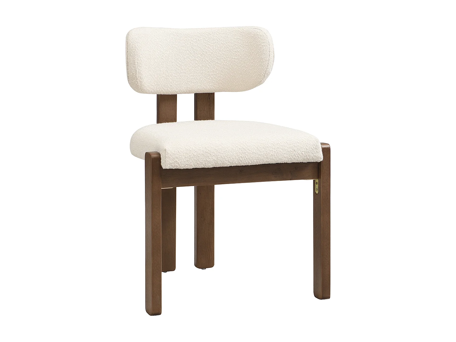 Lot de 6 chaises de salle à manger en bois massif - 54 x 54 x 79 cm - Style moderne - bouclé - beige + marron