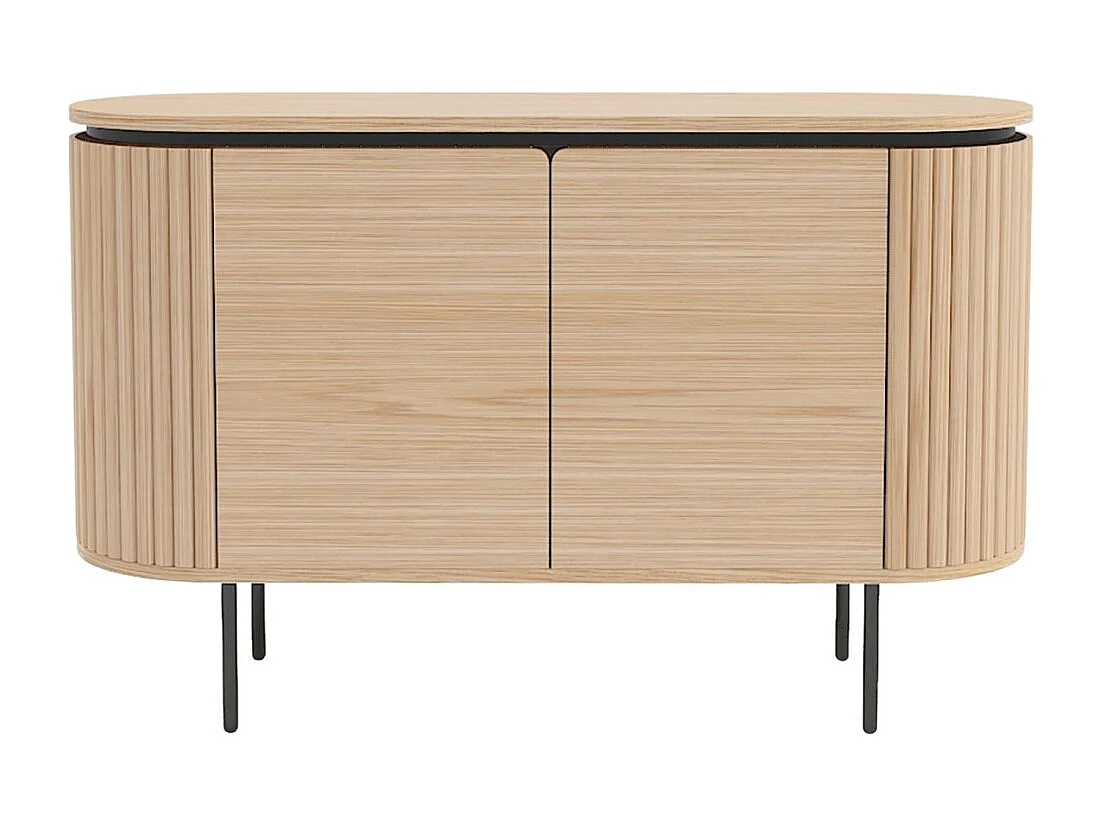 Buffet 120 cm 2 deuren licht eiken en zwart - Collectie SÖREN