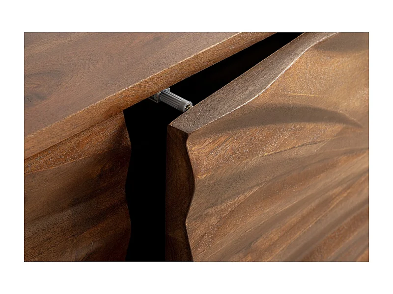 Buffet SYRMA 175 cm – Massief acaciahout met gesneden – Dynamisch 3D-ontwerp