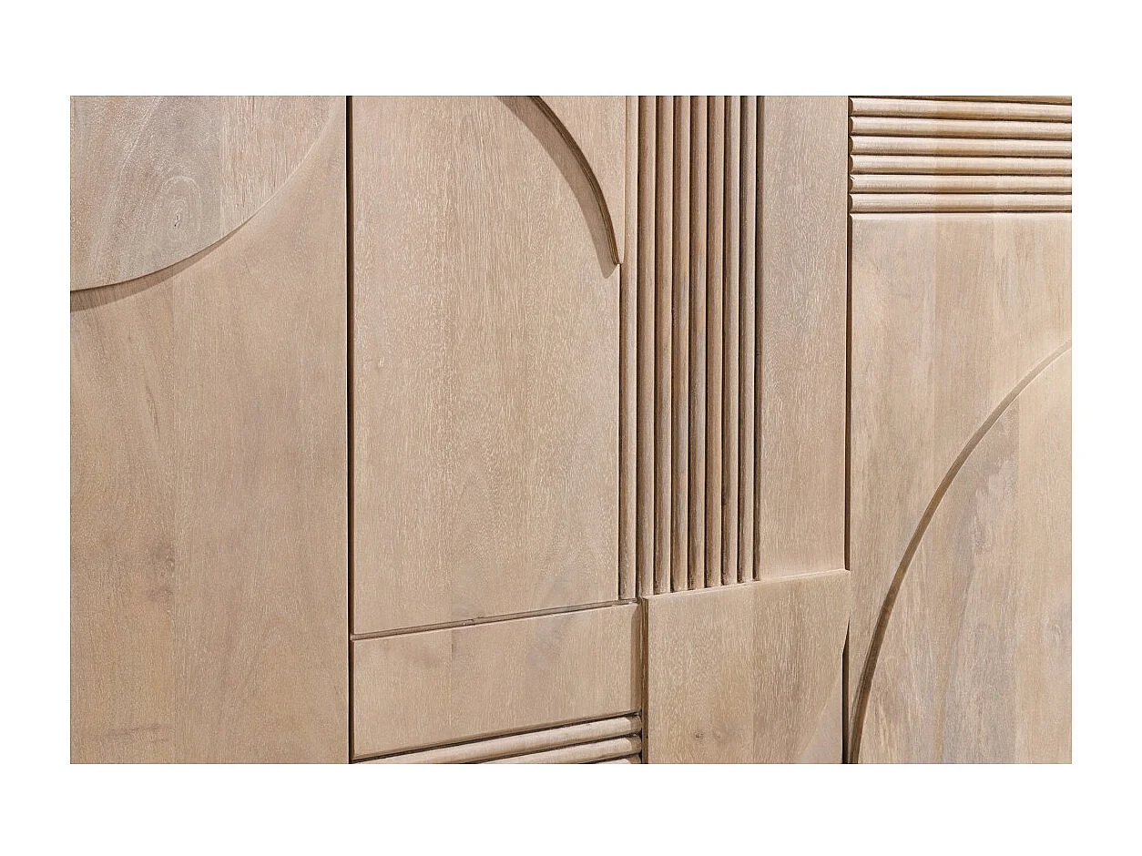 Buffet ORINO 170 cm – Madera maciza de mango blanqueado – Estilo Art Déco