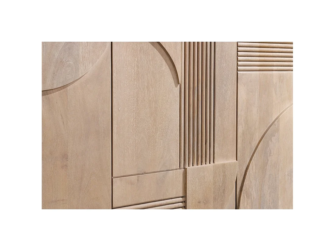 Buffet ORINO 170 cm – Massief mangohout in whitewash – Art Deco stijl