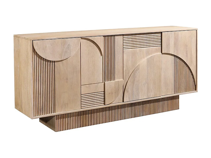 Buffet ORINO 170 cm – Madera maciza de mango blanqueado – Estilo Art Déco